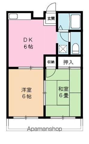 ドリームベース野上(2DK/2階)の間取り写真