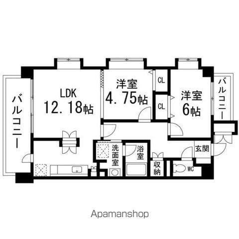 グレースプレジオⅢ(2LDK/6階)の間取り写真