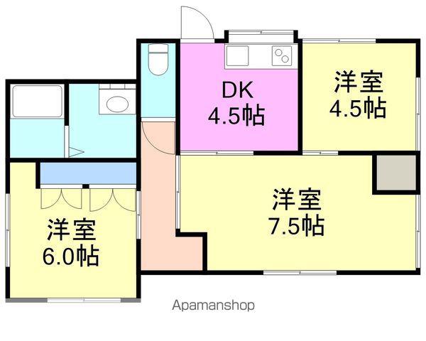 山陽本線 岩国駅 徒歩30分 1階建 築56年(3DK)の間取り写真
