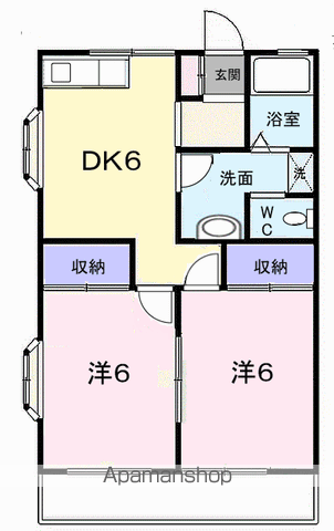 ハイム フォレスト(2DK/2階)の間取り写真