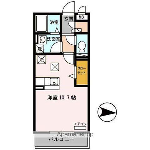 オーシャンコートT(ワンルーム/1階)の間取り写真