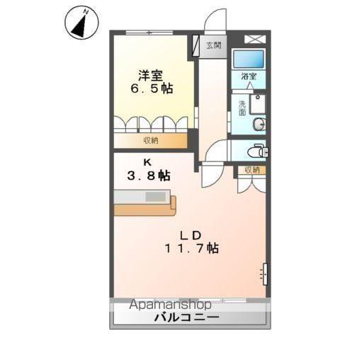 プランドール城ノ元(1LDK/1階)の間取り写真