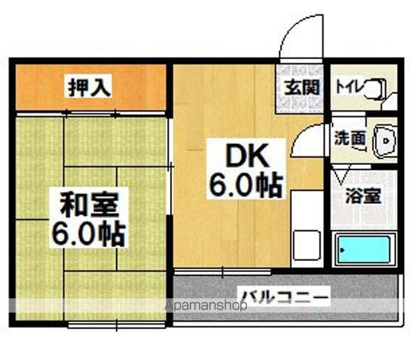 ウィステリア墨江(1DK/2階)の間取り写真