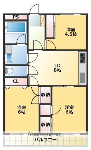 メゾン グランシャリオ(3DK/4階)の間取り写真