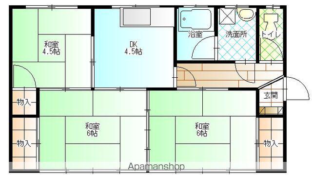 中央本線 竜王駅 徒歩51分 1階建 築40年(3K)の間取り写真