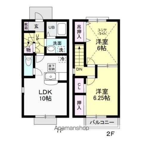 ARCADIA I(2LDK/2階)の間取り写真