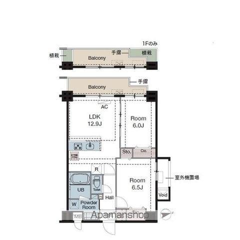 ラグゼナ東陽町(2LDK/4階)の間取り写真