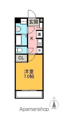 ラフィネ多屋Ⅱ(1K/2階)の間取り写真