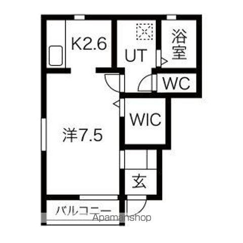 ESPERANZAA棟(1K/1階)の間取り写真