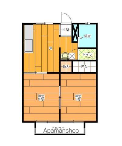 ハイツ・サントピア(2DK/2階)の間取り写真