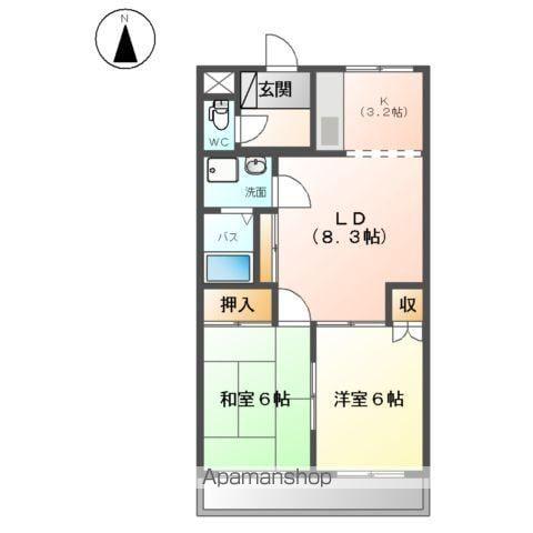 レジデンス花水木(2LDK/1階)の間取り写真