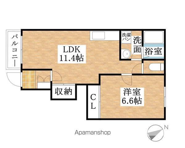 GREEN TOWNⅡ(1LDK/1階)の間取り写真