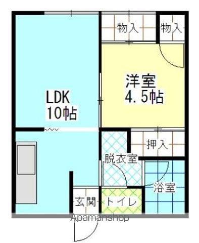 コーポ五ノ口(1LDK/2階)の間取り写真