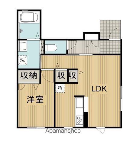 アベニール新町(1LDK/1階)の間取り写真