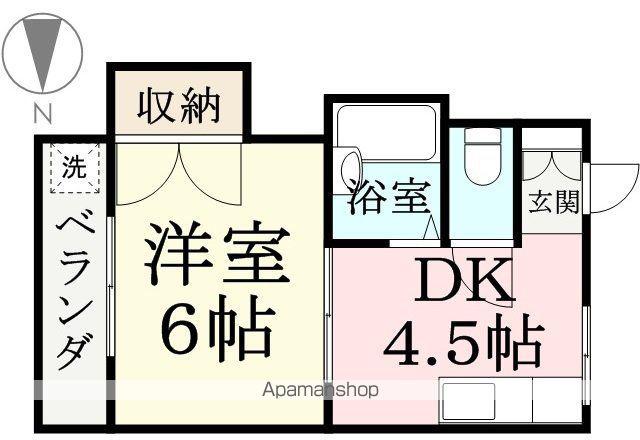 Uコーポ豊岡(1DK/3階)の間取り写真
