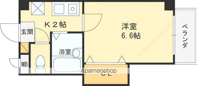 コラソンスクエア(1K/2階)の間取り写真