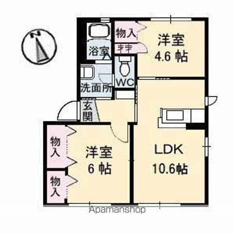 メゾン竹島1(2LDK/1階)の間取り写真