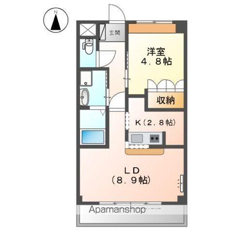 ガーデン仲田(1LDK/3階)の間取り写真