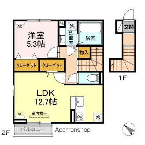 ジェントリー(1LDK/2階)の間取り写真