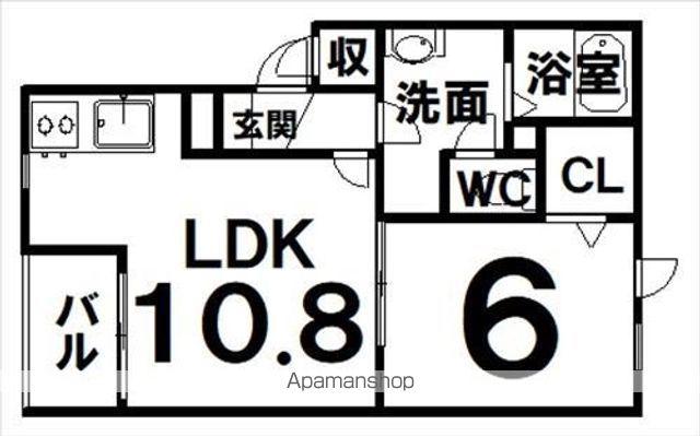 スワンB(1LDK/2階)の間取り写真