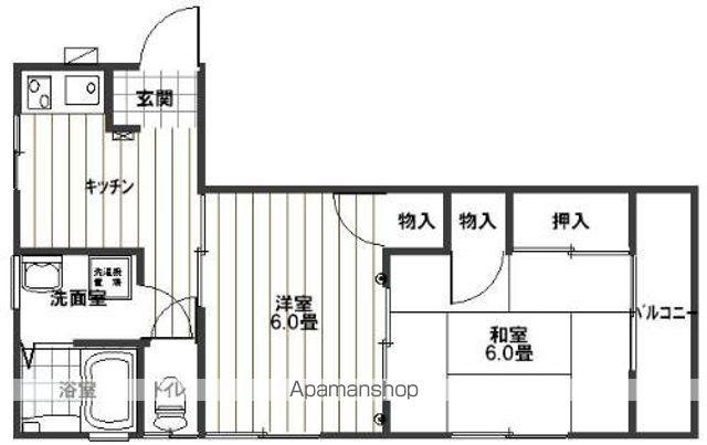 コーポありさ(2K/2階)の間取り写真