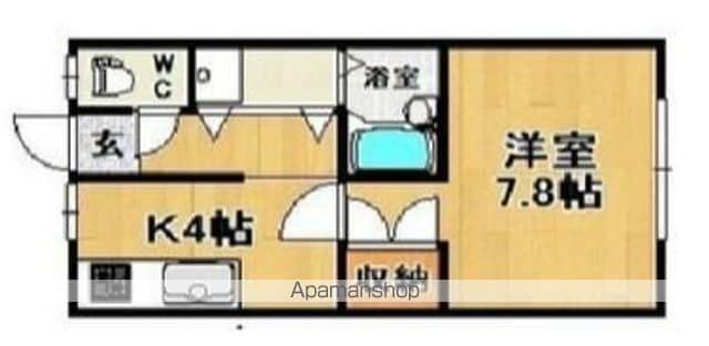 コーポ花水木(1K/1階)の間取り写真