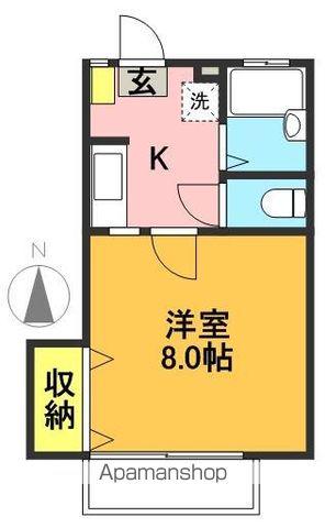 フラッツNS(1K/2階)の間取り写真