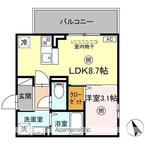 BRILLIA TWIN STAGEブリリア ツイン ステージ(1LDK/3階)の間取り写真