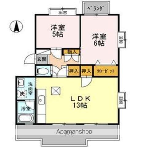 ピュアハイツ(2LDK/1階)の間取り写真