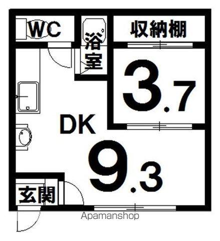 グリンピア166(1DK/1階)の間取り写真