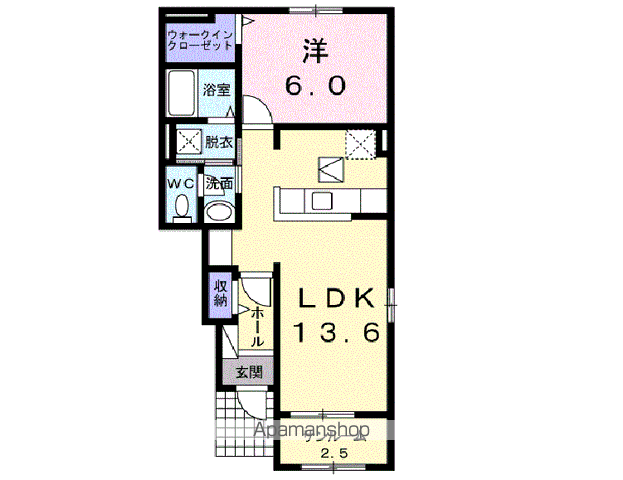 ラ・メゾン・リアンジュⅠ(1LDK/1階)の間取り写真