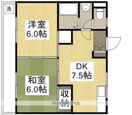 メゾン藤崎(2DK/2階)の間取り写真