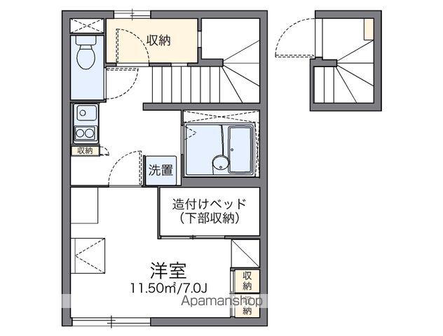 レオパレスストリームⅢ(1K/2階)の間取り写真