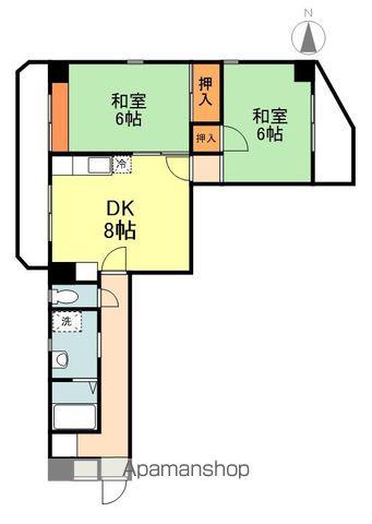 グランディー・マン(2DK/2階)の間取り写真