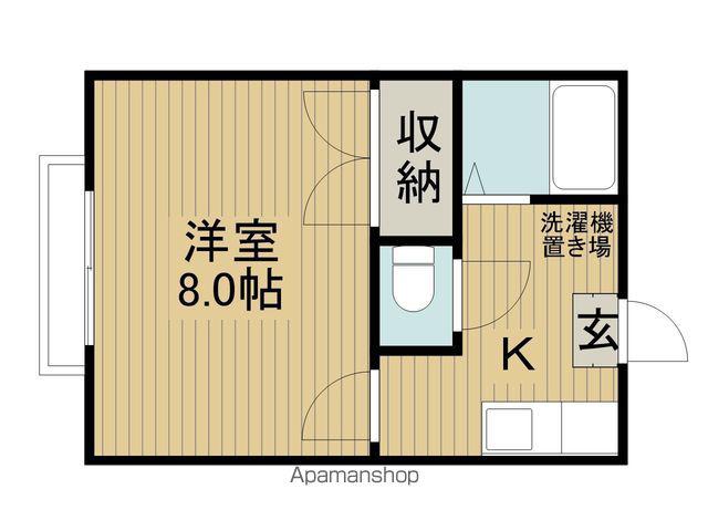 ディアスりんごの樹C棟(1K/2階)の間取り写真