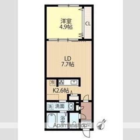 MOKU CHITOSE(1LDK/2階)の間取り写真
