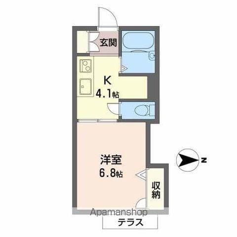 サンメイト(1K/1階)の間取り写真