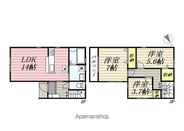 筑豊電気鉄道 西山駅(福岡) 徒歩11分 2階建 築1年(3LDK)の間取り写真