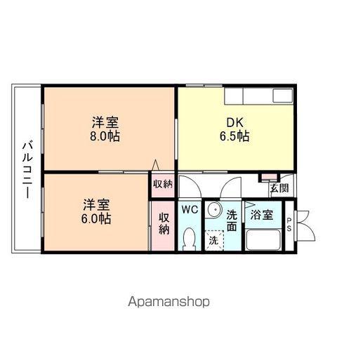 マルゼン村木(2DK/2階)の間取り写真