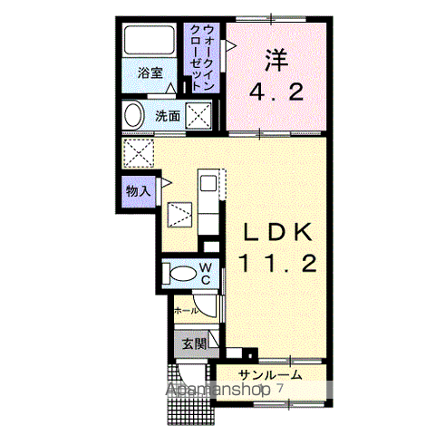 リベルテⅠ(1LDK/1階)の間取り写真