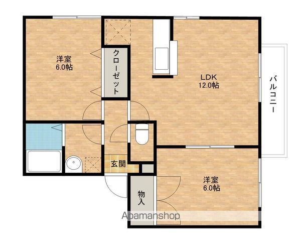 オアゼ・二色Ⅰ番館(2LDK/1階)の間取り写真