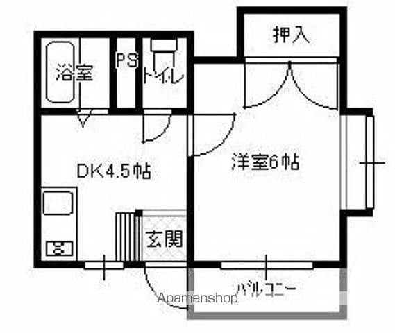 駒金屋11マンション(1DK/2階)の間取り写真