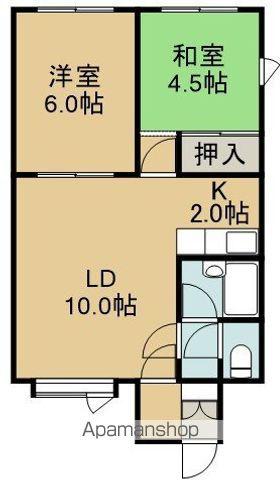 ハマナスハイツ(2LDK/1階)の間取り写真