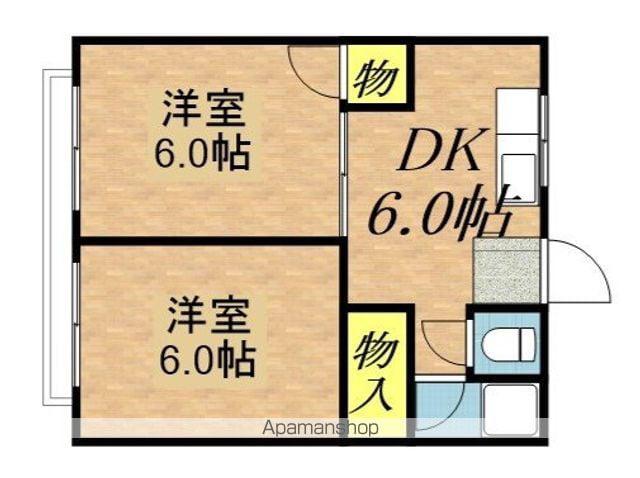 山吹荘(2DK/2階)の間取り写真