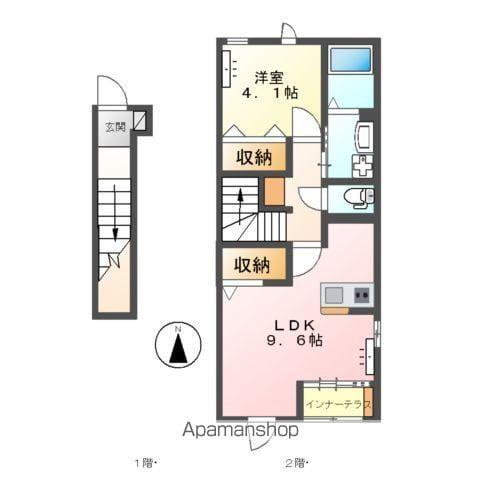 TERRACEA1(1LDK/2階)の間取り写真