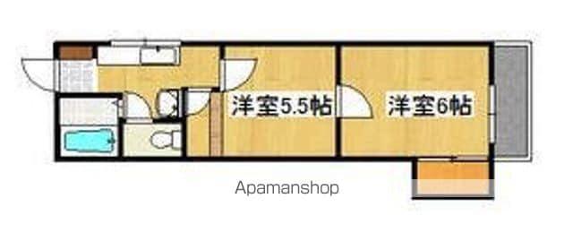 田上ロイヤルハイム(2K/2階)の間取り写真