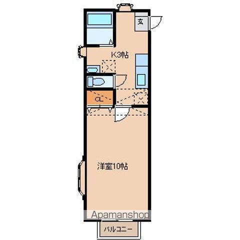 クレールエイワⅢ(1K/2階)の間取り写真