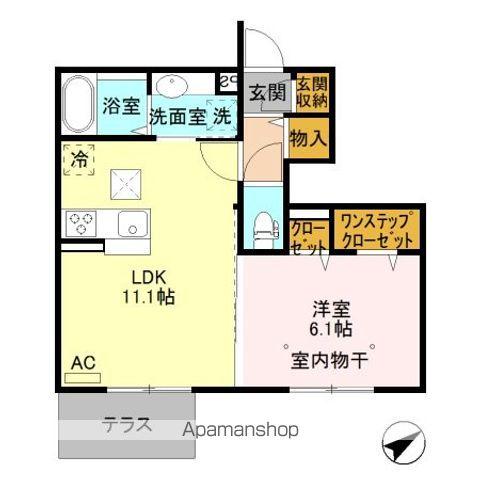 カスタリアIII(1LDK/1階)の間取り写真