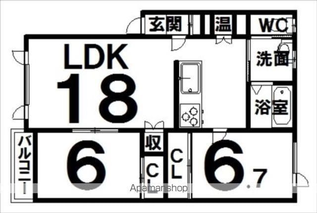 GRAND OAKⅠ(2LDK/1階)の間取り写真