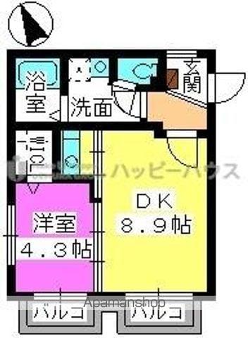 ビバリーヒルズハウス(1LDK/3階)の間取り写真